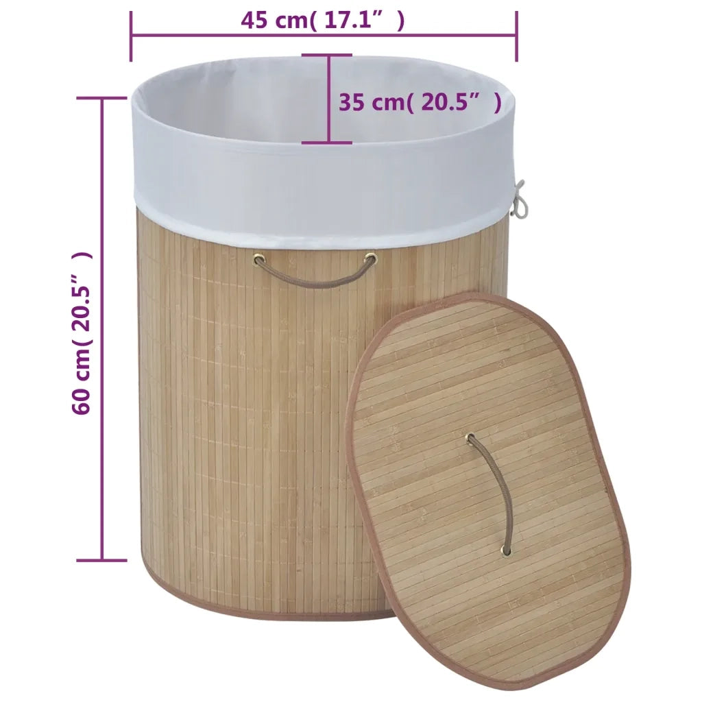 Cesto Portabiancheria in Bamb¨´ Ovale Colore Naturale CFW2020489