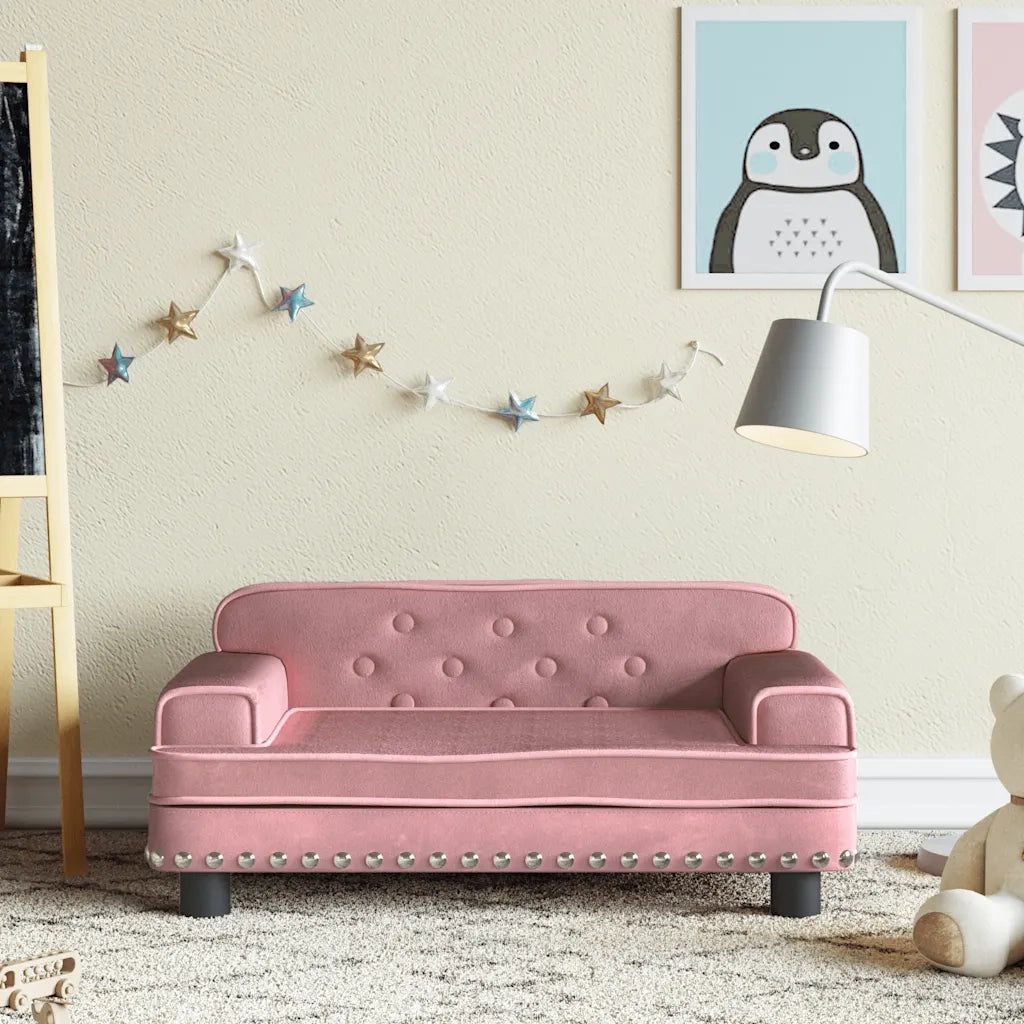 Divano per Bambini Rosa 70x45x30 cm in Vellutocod mxl 93857