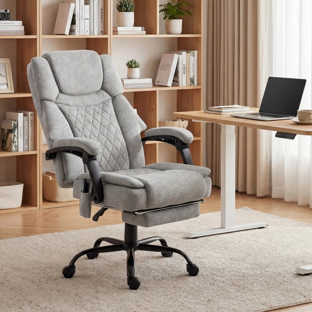 Sedia da ufficio con massaggio ¨C zephmum ¨C grigio, imbottita, regolabile