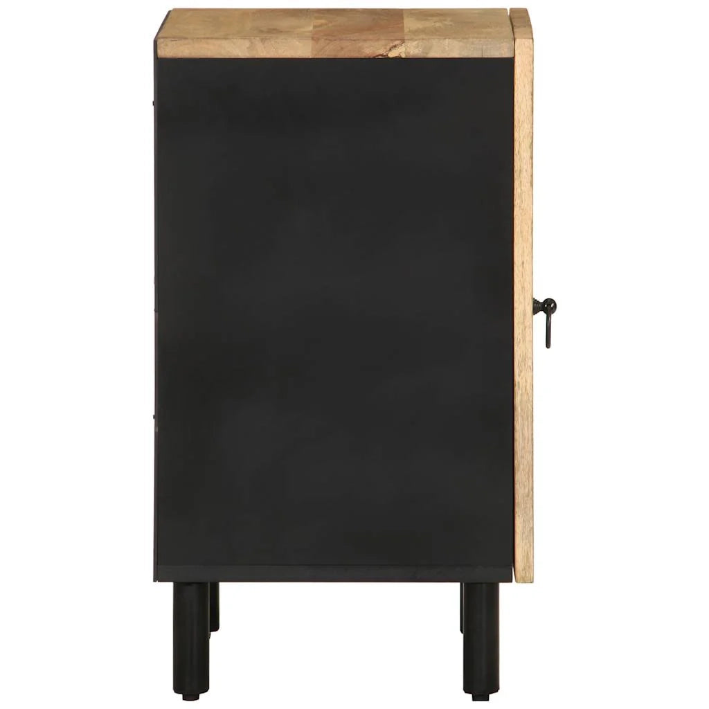 Mobiletto da bagno in legno massello di mango in stile retrò che offre un elegante spazio di archiviazione 38 x 33 x 58 cm legno nero 02_0057840