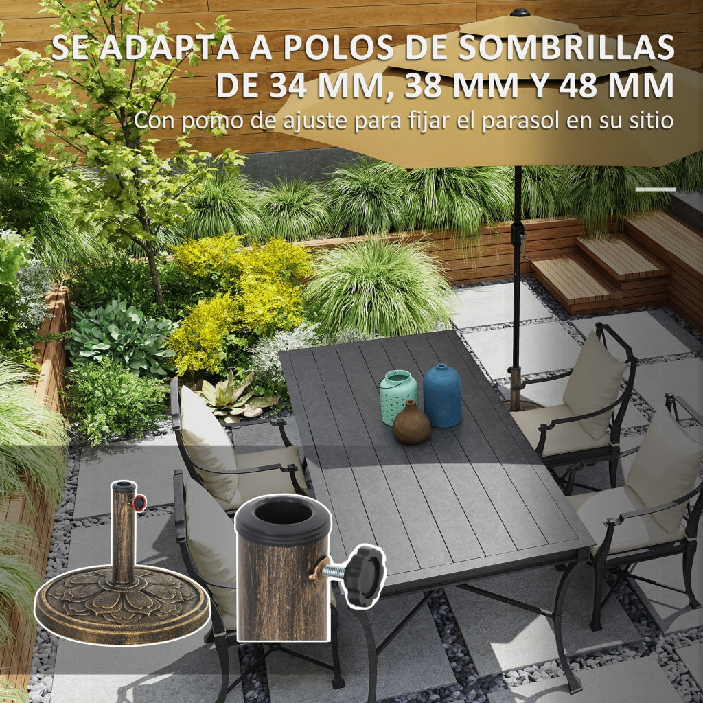 Base per Ombrellone con Peso ¨C zephmum ¨C Bronce ?46x33 cm 12 kg