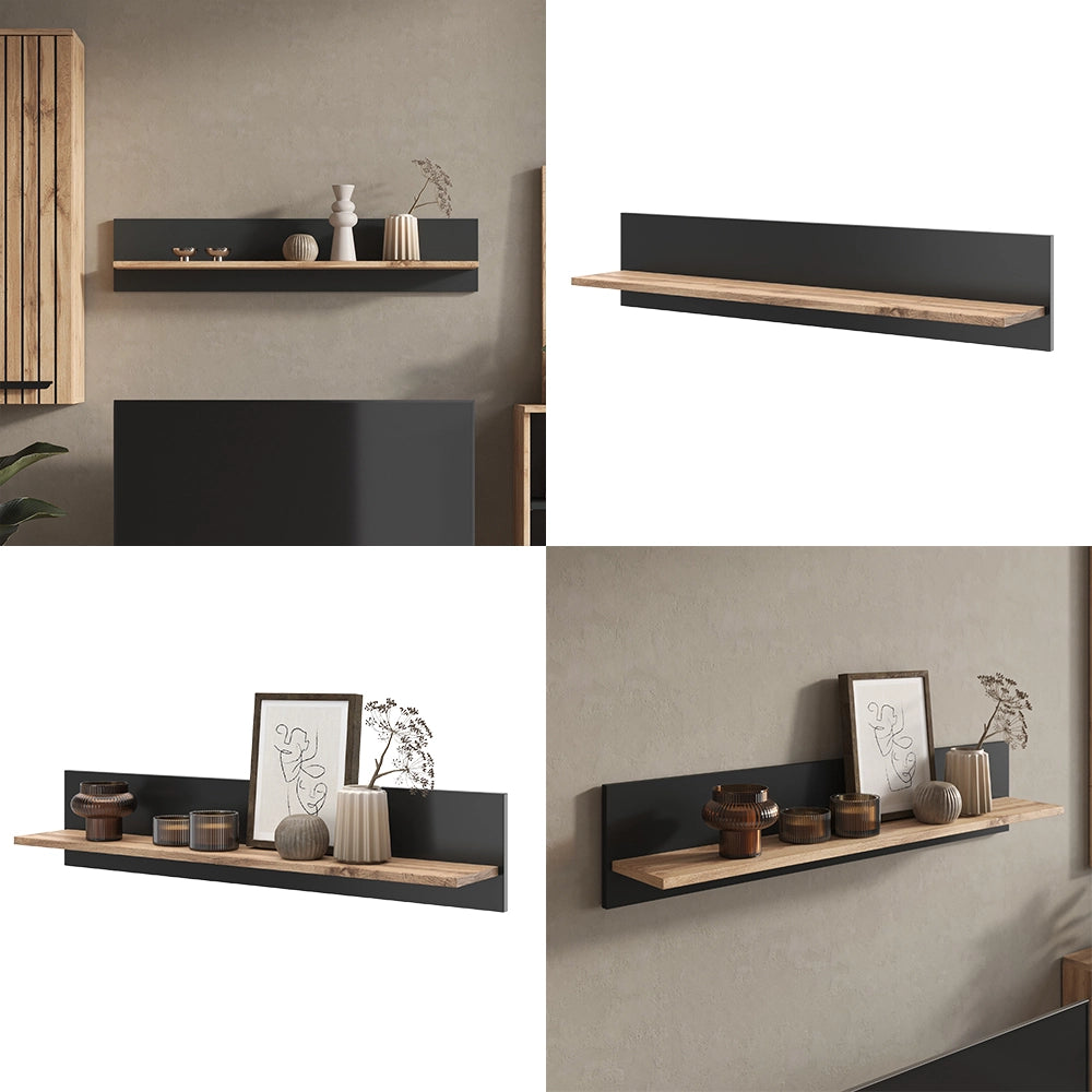 Vicco Libreria da parete Quercia Wotan 100 x 20 cm staffa a parete