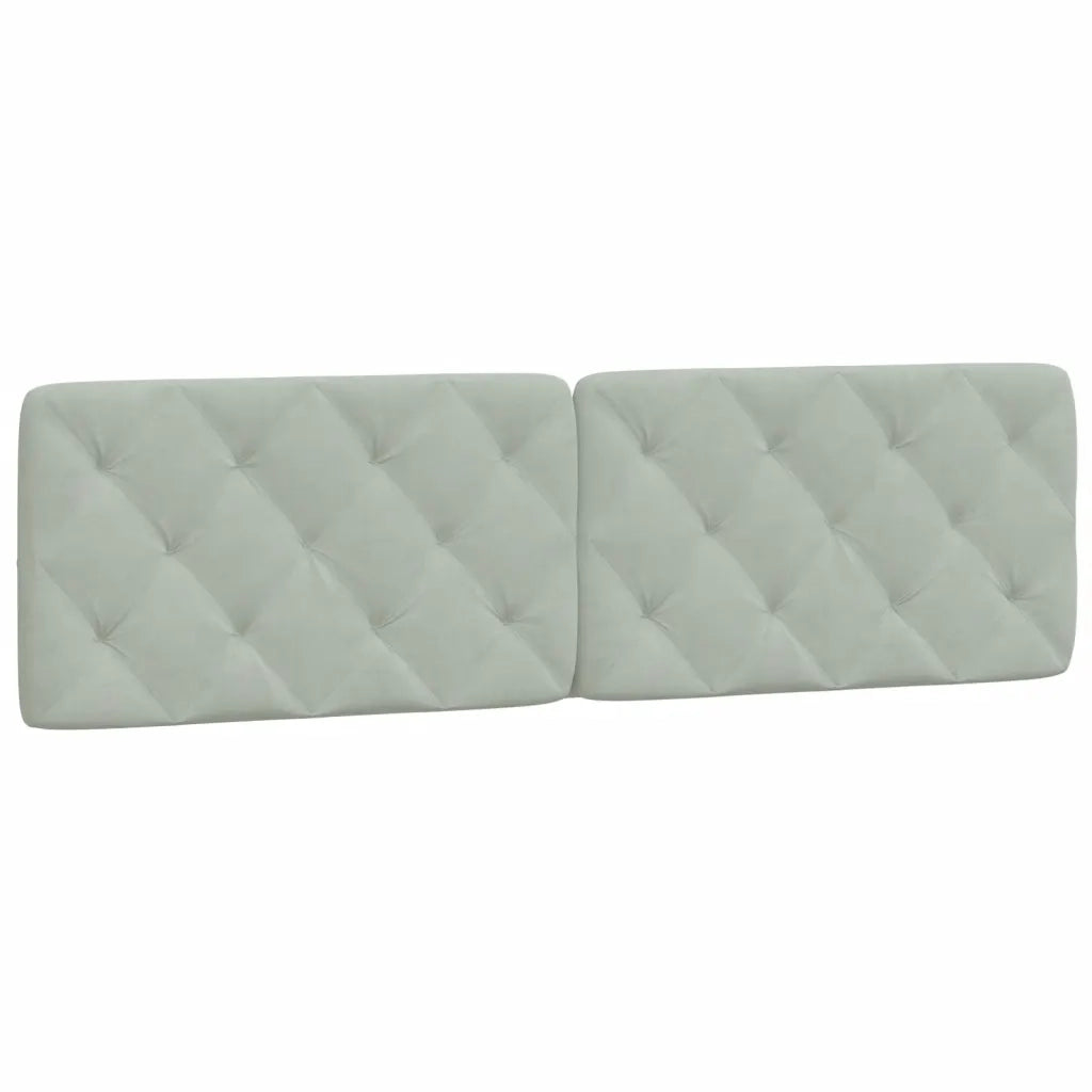 Cuscino Testiera-Cuscino per Testiera Grigio Chiaro 183 cm in Velluto