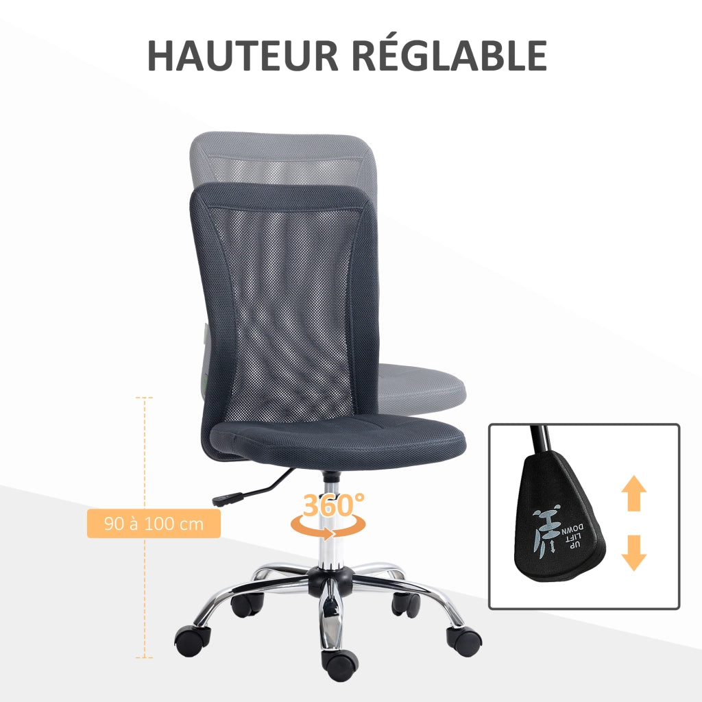 Sedia da ufficio ergonomica ¨C zephmum ¨C grigio scuro con struttura in metallo