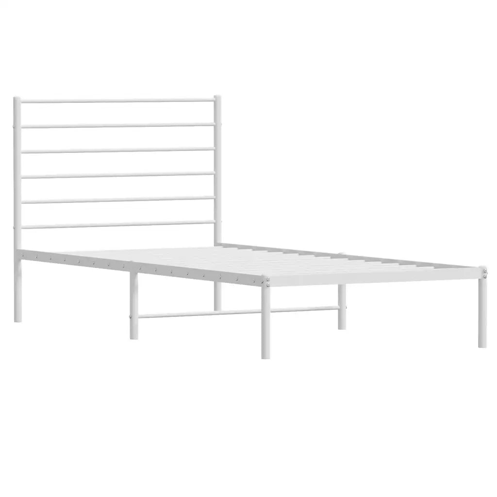 Giroletto con Testiera Metallo Bianco 80x200 cm 352359