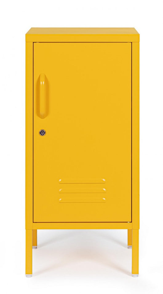 Comodino 1 Anta 40x35x76 cm Cambridge in Acciaio Giallo