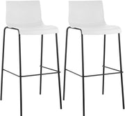 Set di 2 sgabelli da bar Hoover con struttura a 4 piedi in plastica nera 6