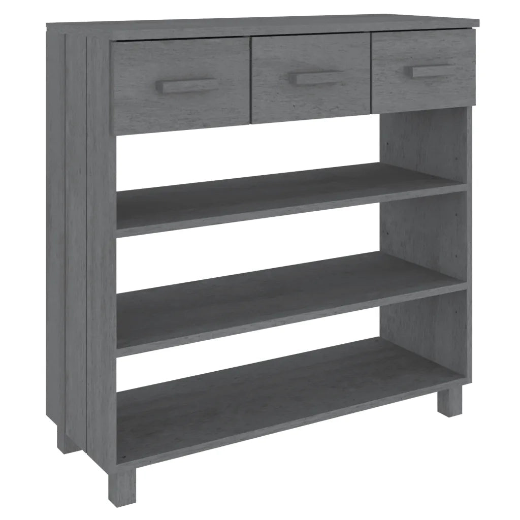 Consolle | Tavolo d'Ingresso HAMAR Grigio Scuro 90x35x90 cm Legno Massello di Pino