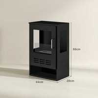 Camino a Bioetanolo da Pavimento Autoportante con Bruciatore da 0,9L 44x28x68 cm Nero