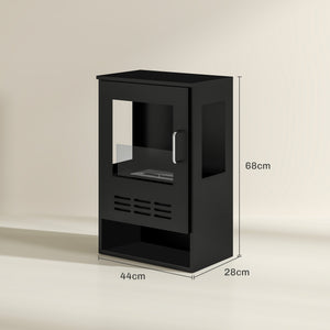 Camino a Bioetanolo da Pavimento Autoportante con Bruciatore da 0,9L 44x28x68 cm Nero