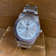 Trade Shop - Orologio Da Polso Zcc Uomo Analogico Al Quarzo Data Elegante Silver Fondo Bianco -