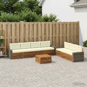 Set di divani da esterno 8 pcs Naturale e Crema 79 x 79 x 37 cm 3383128