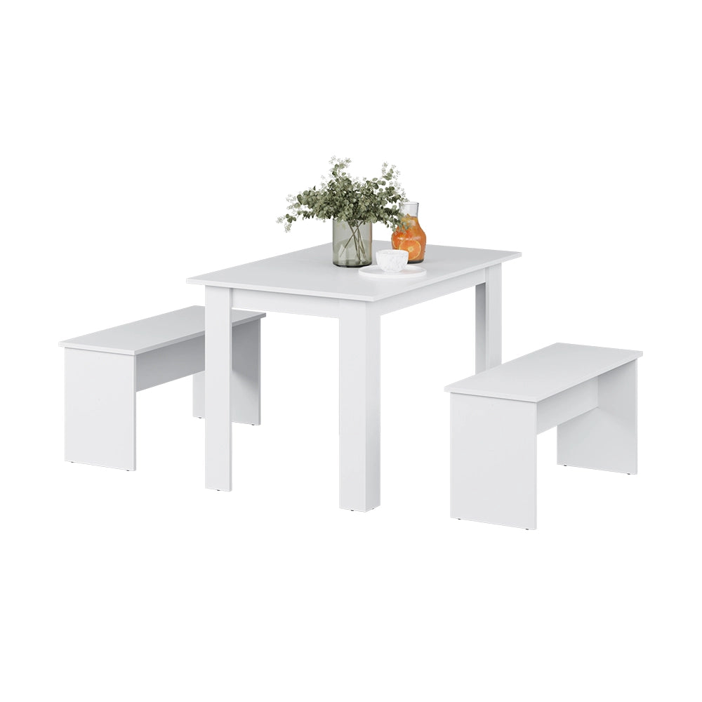 Vicco Set di tavoli da pranzo Bianco 112 x 73.6 cm con 2 panche