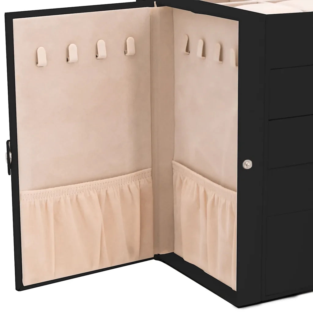 Portagioie a 5 Strati con Specchio Chiudibile a Specchio Nero CFW5344870
