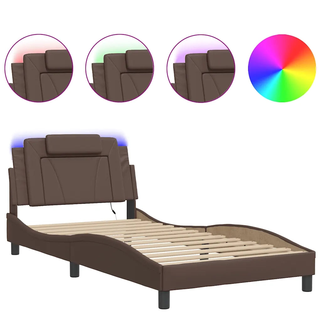 Giroletto con Luci LED Marrone 100x200 cm in Similpellecod mxl 116379