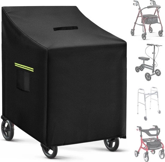 Garage a rotelle con maniglie, garage a rotelle con protezione laterale, tessuto Oxford resistentente 420D, garage a rotelle, con 2 strisce riflettenti, 1 manico, 4 ganci, aperture di ventilazione, impermeabile al vento, impermeabile alla pioggia