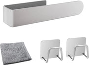 Houder per asciugamano per la cucina e la zona bagno in acciaio inossidabile senza perforazione con maniglie adesive per asciugamani per l'organizzazione della cucina e della zona bagno