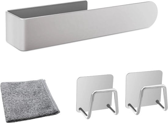 Houder per asciugamano per la cucina e la zona bagno in acciaio inossidabile senza perforazione con maniglie adesive per asciugamani per l'organizzazione della cucina e della zona bagno