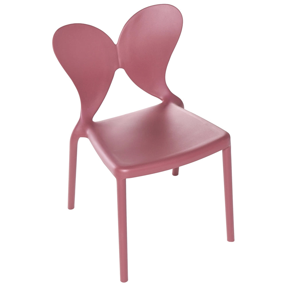 Set di 2 sedie da giardino rosa Materiale sintetico Plastica Interno Esterno Giardino Schienale a farfalla Sala da pranzo Stile moderno minimalista