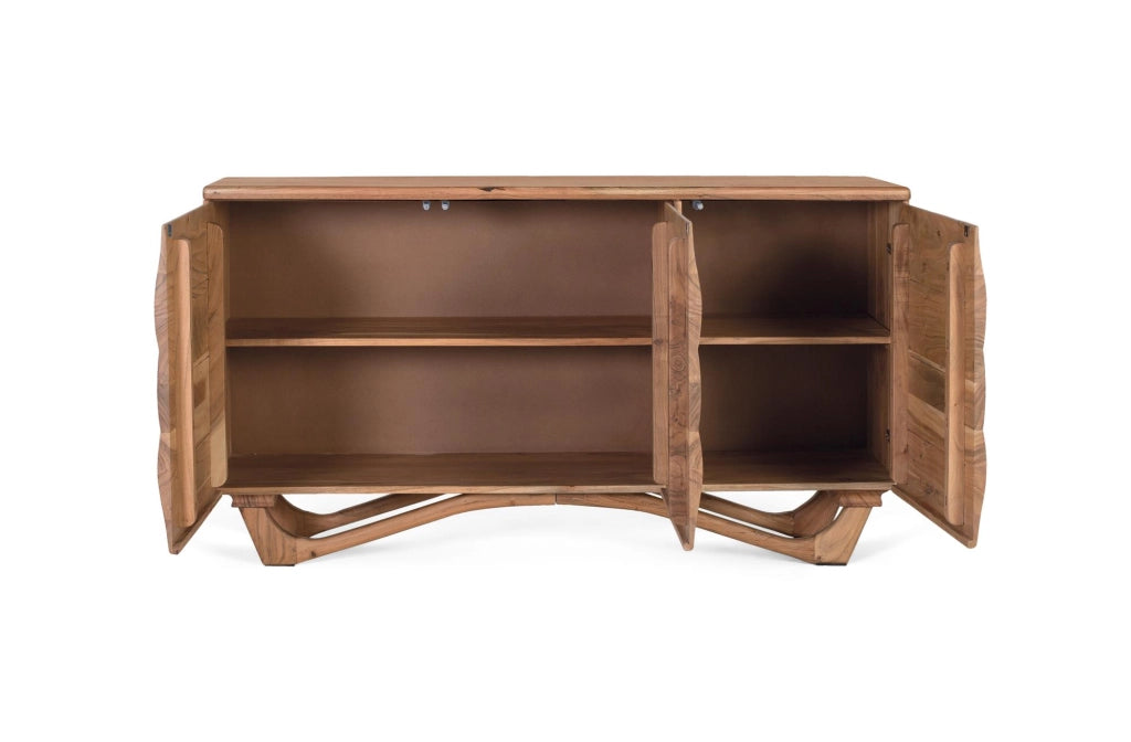 Credenza realizzata a mano in legno di acacia 140 cm