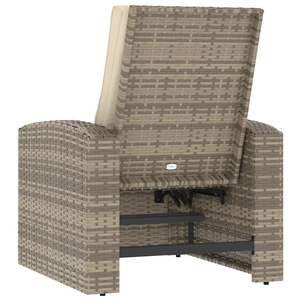 Poltrona Reclinabile Giardino Cuscini Marrone Chiaro Polyrattan CFW7934535