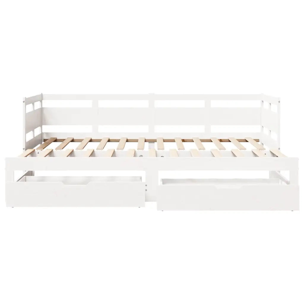 Letto Estraibile con Cassetti senza Materasso Bianco 90x200 cm 3302232