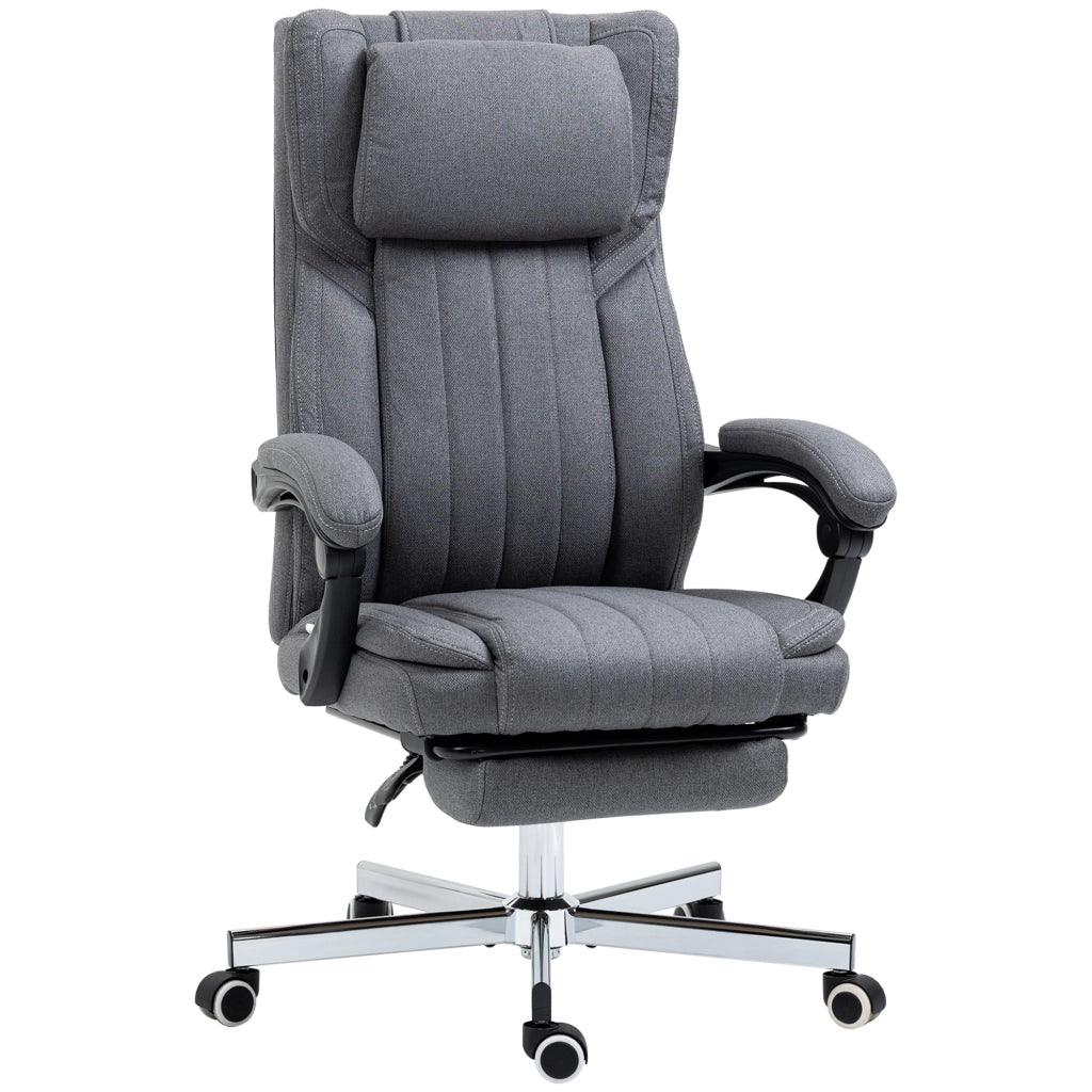 Sedia da ufficio girevole con schienale inclinabile e altezza regolabile ¨C zephmum ¨C grigio 65x61x105-113 cm
