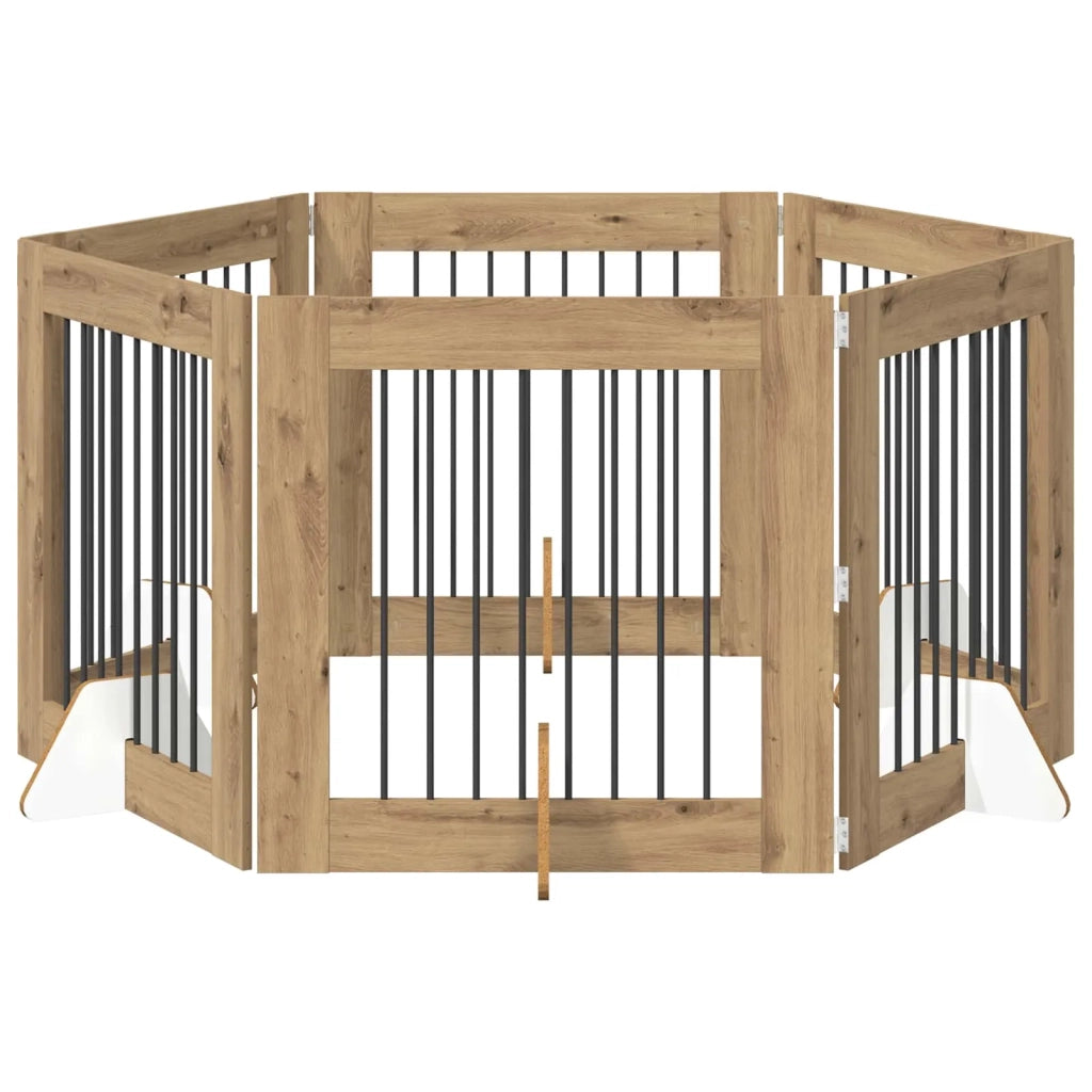 Cancello per cani con supporti 6 pcs Rovere Artigianale 892090