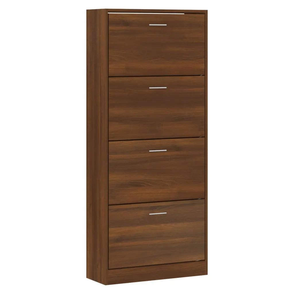 Scarpiera Rovere Marrone 63x24x147 cm in Legno Multistrato 342549