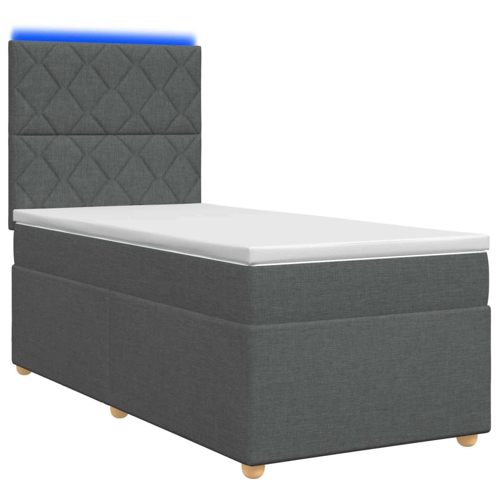 Letto box spring con materasso Grigio Scuro 90 x 190 cm Tessuto 3455246