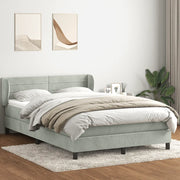 Giroletto a Molle con Materasso Grigio Chiaro 160x220cm Velluto 3317655