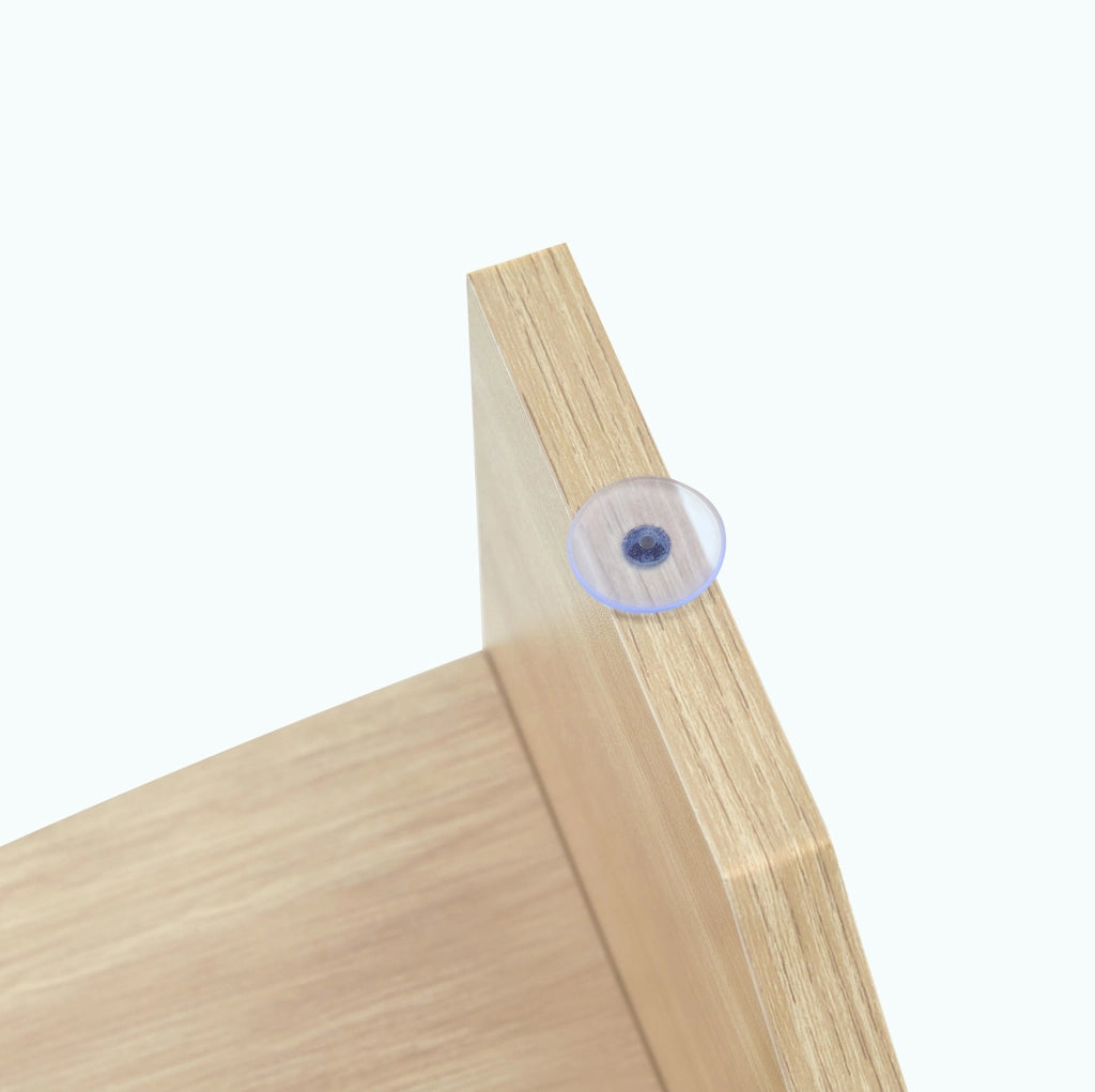 Tavolino da caffè ovale in vetro di sicurezza e MDF trasparente e effetto legno