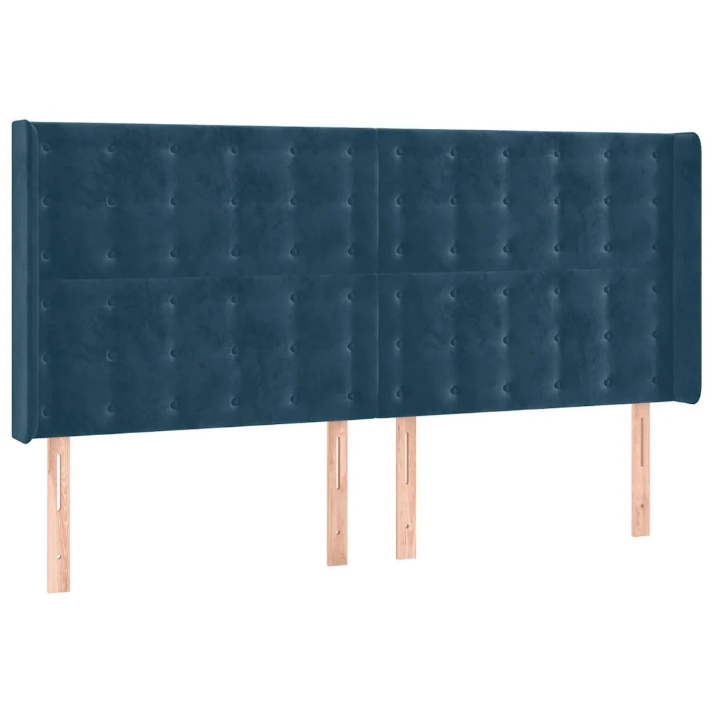 Testiera ad Orecchio Blu Scuro 203x23x118/128 cm in Vellutocod mxl 73769