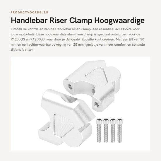 Stabilizzatore di sterzo in CNC-alleggerimento di alluminio - Elevazione di sterzo - Adattatore di montaggio - Adatto per R1200GS/R1250GS - Resistente alla corrosione - Posizione di guida comoda