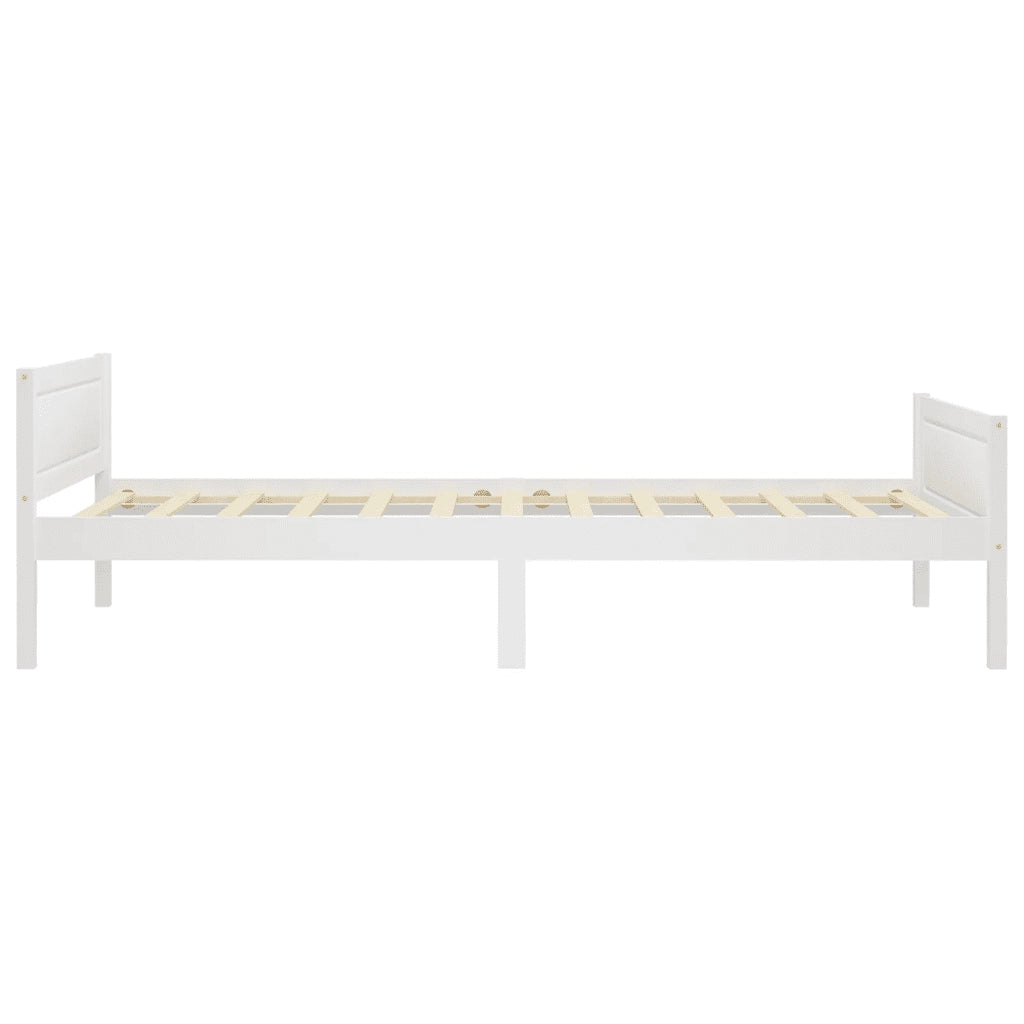 Giroletto-Struttura Letto Bianco in Legno Massello di Pino 100x200 cm 199225