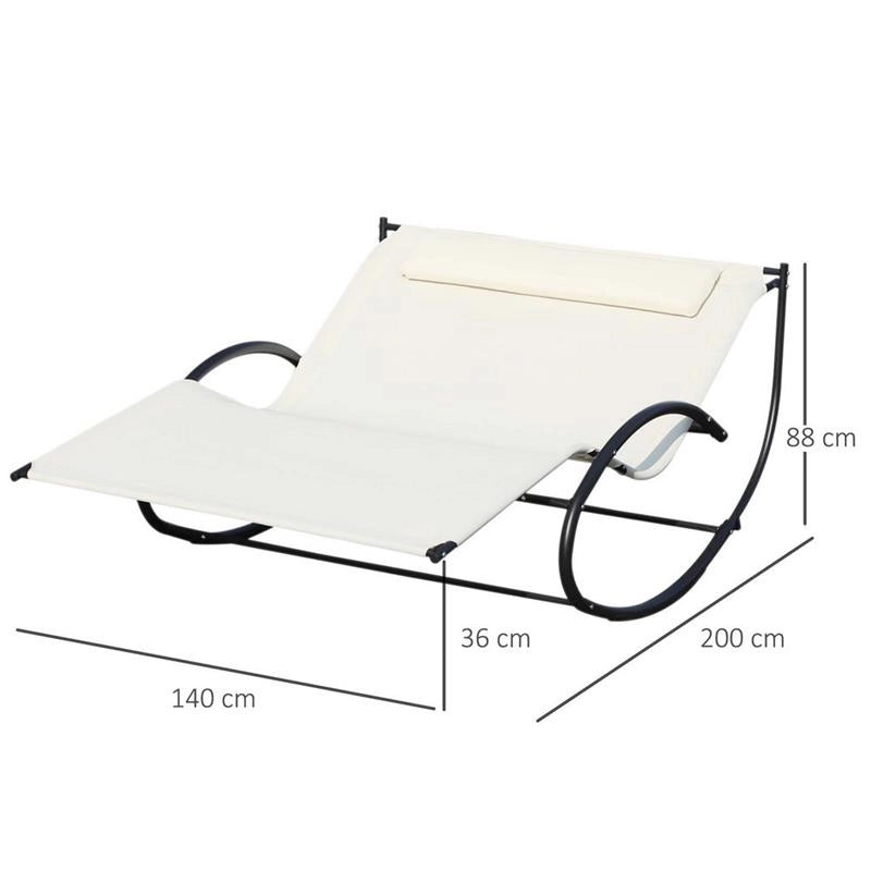 LETTINO PRENDISOLE A DONDOLO 140 X 200 X 36-88 CM COLORE CREMA