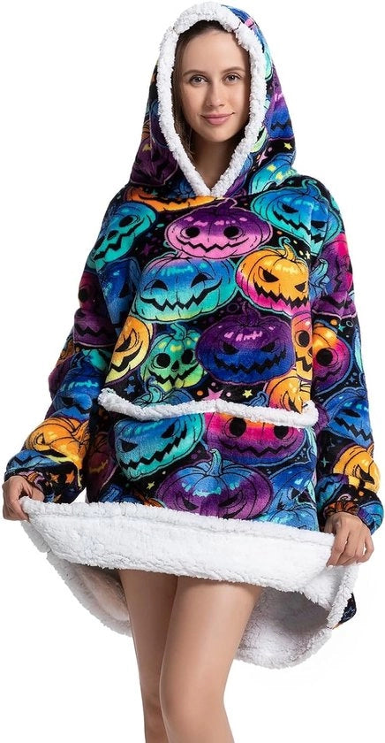 Hoodie Sherpa Extra Grande Fleecehoodie, deken per la mattina, set di comfort per donne e uomini, morbido, coperta invernale - coperta di fleece - hooded blanket
