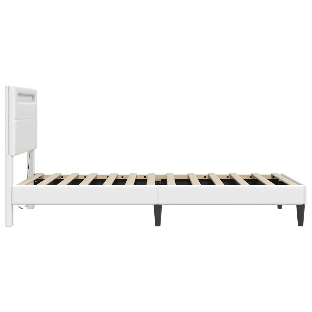 Struttura del letto con testiera Bianco 80 x 200 cm Similpelle