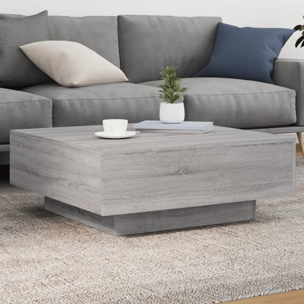 Tavolino da Salotto-Tavolino da soggiorno-Tavolo Grigio Sonoma 80x80x31 cm Legno Multistrato