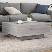 Tavolino da Salotto-Tavolino da soggiorno-Tavolo Grigio Sonoma 80x80x31 cm Legno Multistrato