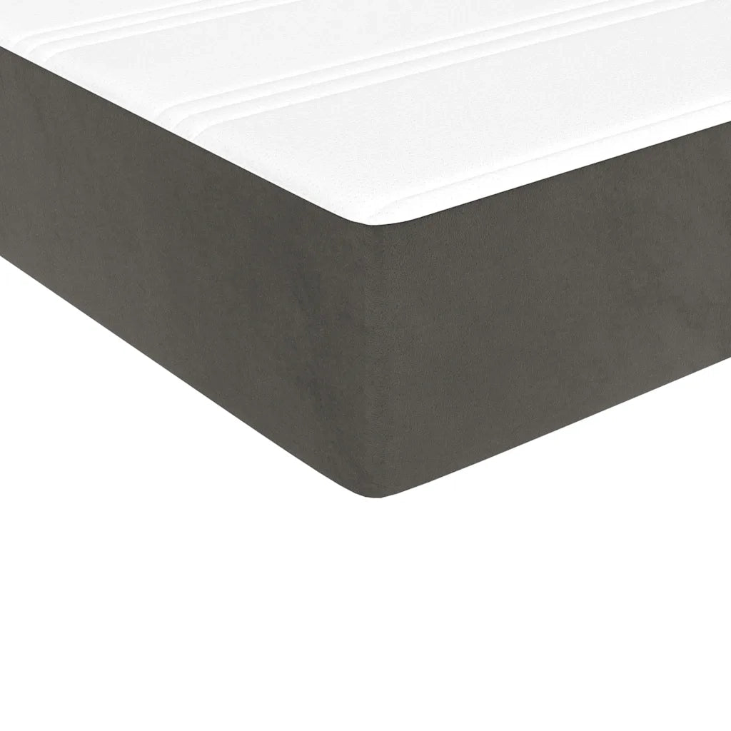 Materasso a Molle-Materasso per letto Grigio Scuro 80x210x20 cm in Velluto