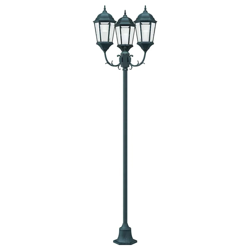 Lampada da giardino vintage per esterni 57 x 49 x 241 cm design classico atmosfera accogliente alluminio spazzolato verde 02_0058413