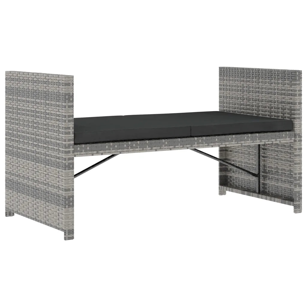 Set Divani da Giardino 5 pz | Set Salotto da Giardino con Cuscini in Polyrattan Grigio