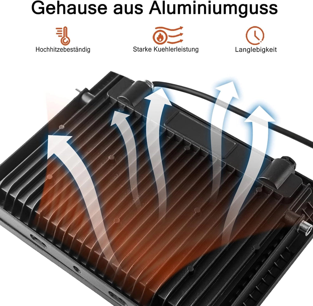 Faretto da costruzione, 2 x 200 W, 16000 lm, LED da lavoro, con treppiede e cavo da 3 m, impermeabile, IP66, per garage, officina, cantiere, bianco freddo
