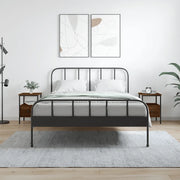Comodini 2pz-Set di 2 Tavolino da notte Rovere Marrone 34x36x50 cm in Legno Multistrato