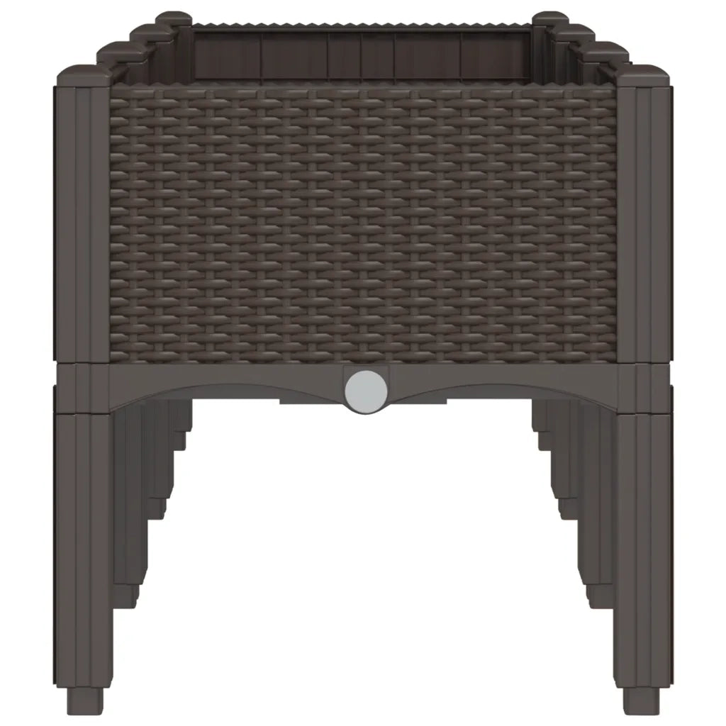 Fioriera da Giardino con Gambe Marrone 120x40x42 cm in PP 367900