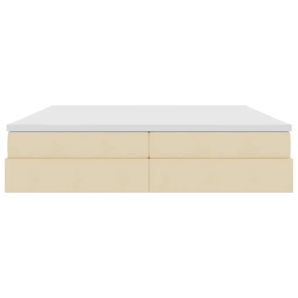 Letto con contenitore e materasso Crema 200 x 200 cm Poliestere