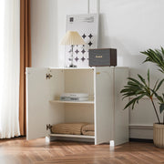 Credenza a 2 ante con motivo ad arco, colore bianco, 80 x 40 x 80 cm