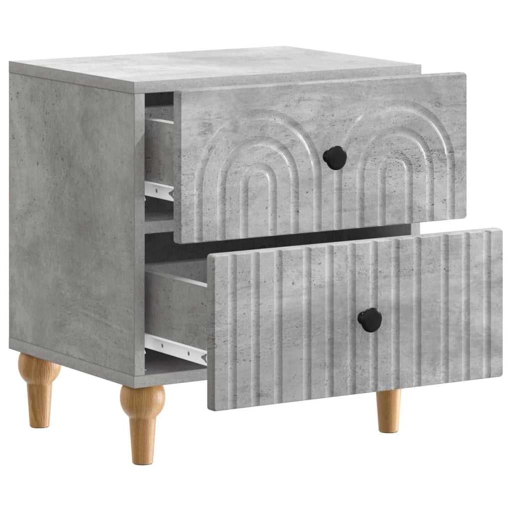Armadio da Notte 2 pz Grigio Cemento 43 x 34,5 x 48 cm 894072