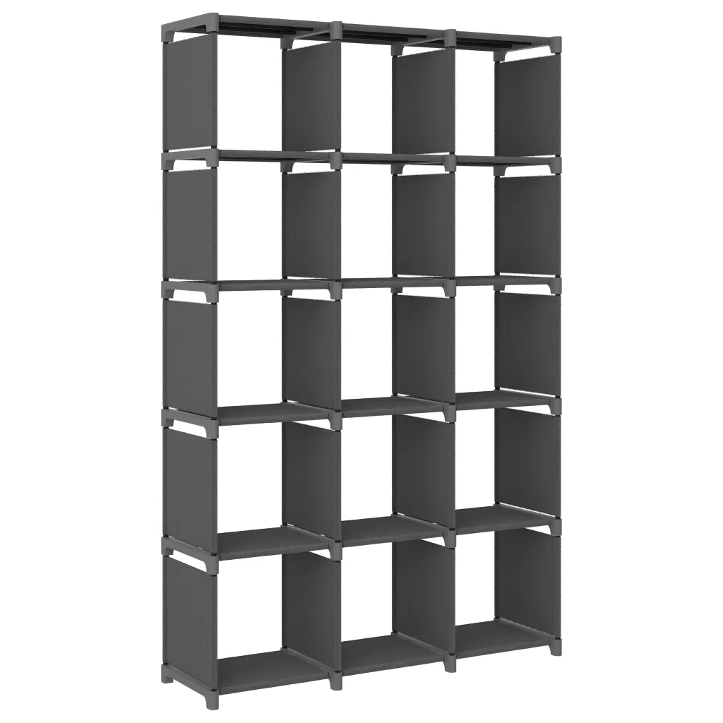 Mensola con 15 Vani a Cubo Grigia 103x30x175,5 cm in Tessuto cod mxl 15300